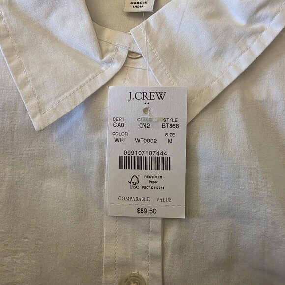 J.Crew Oversized White Button-Up Shirt NWT Size M - Picture 6 of 16